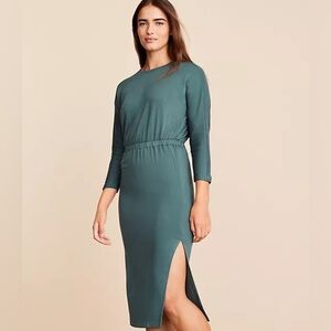 Lou & Grey Signaturesoft 3/4 Sleeve Column Dress, Green Lagoon, Size XXL